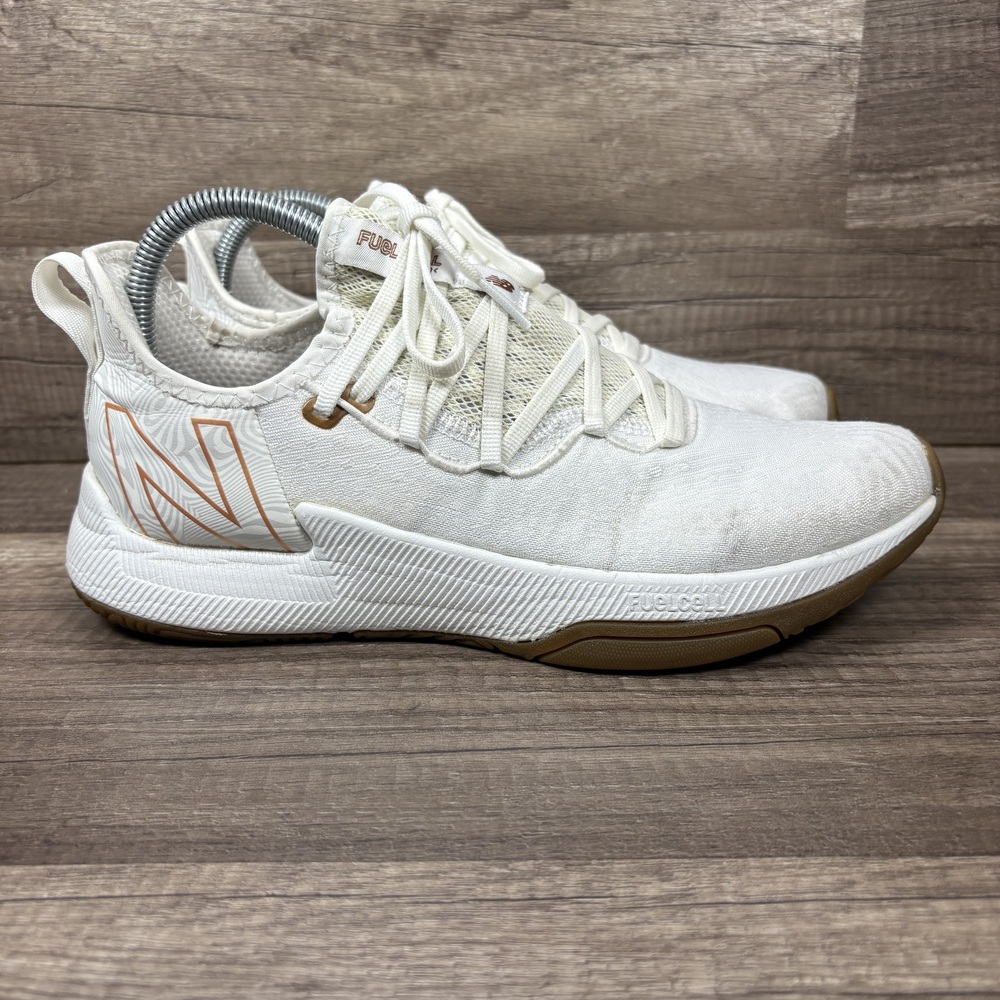 New Balance FuelCell 100 White Gold Womens US Size 9 WXM100CL Running Shoes